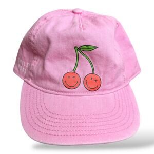 Girls' SmileyWorld Cherry Baseball Hat - Pink: Cotton Twill, Adjustable Snap
